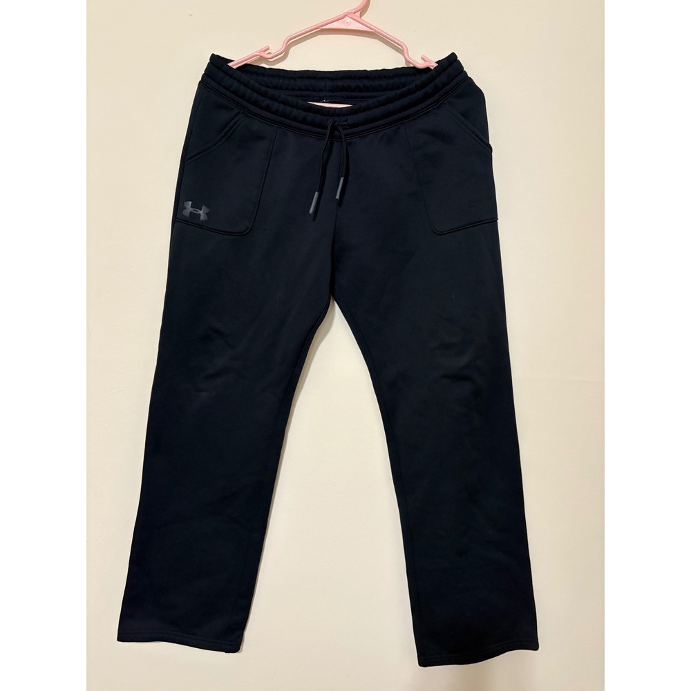 Under Armour Boys Fleece Joggers Black Sweatpants Training Pants Drawstring S